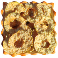 Chips | Dried apple frips with almond rings